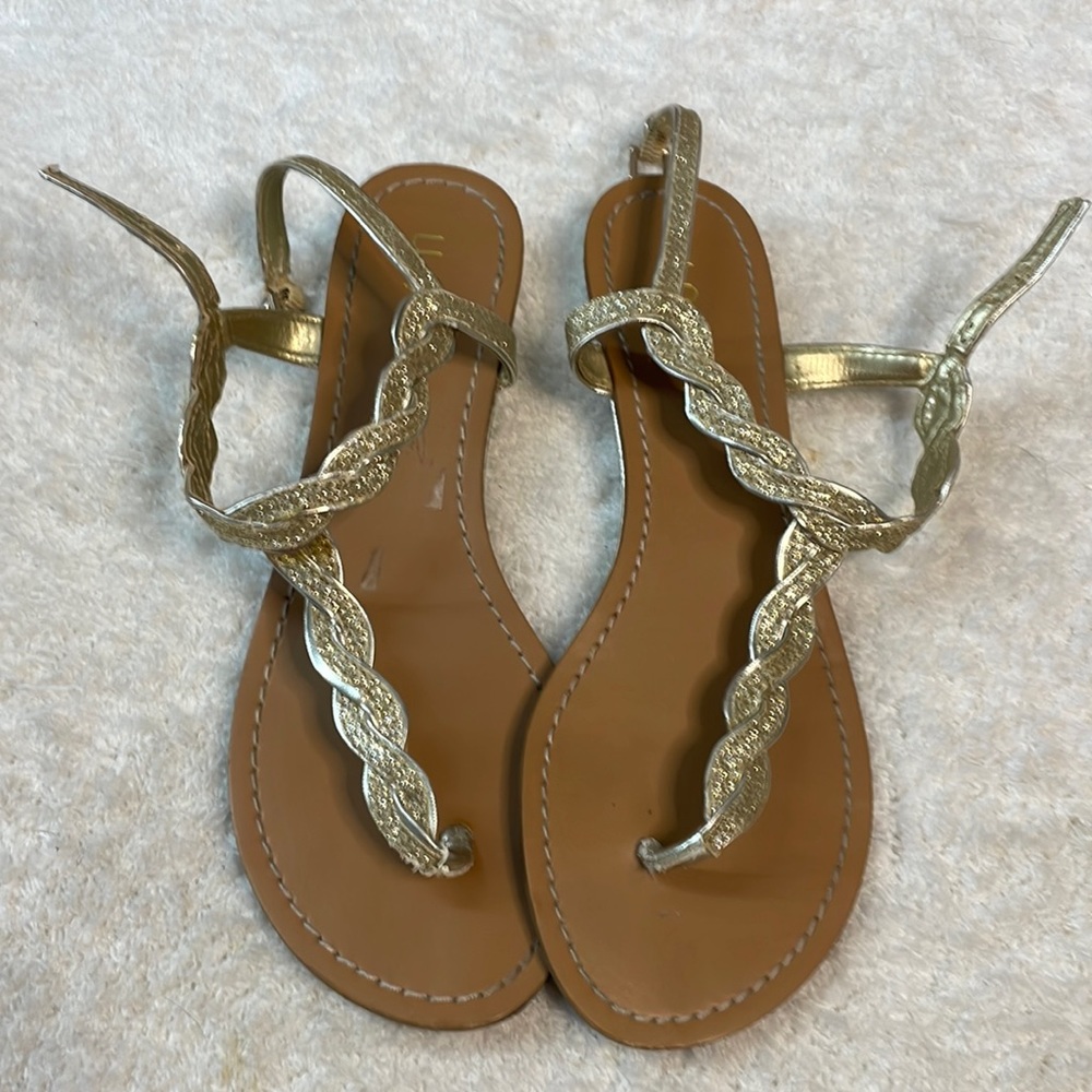 Unisa gold flat sandals size 7